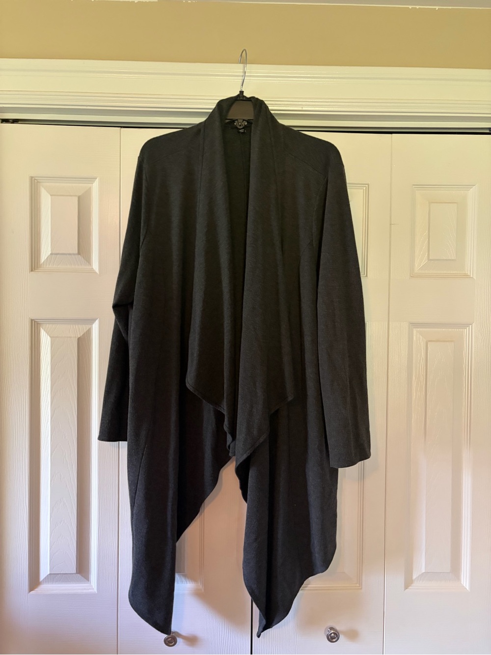 torrid Dark Gray Open-Front Draped Cardigan Sweater